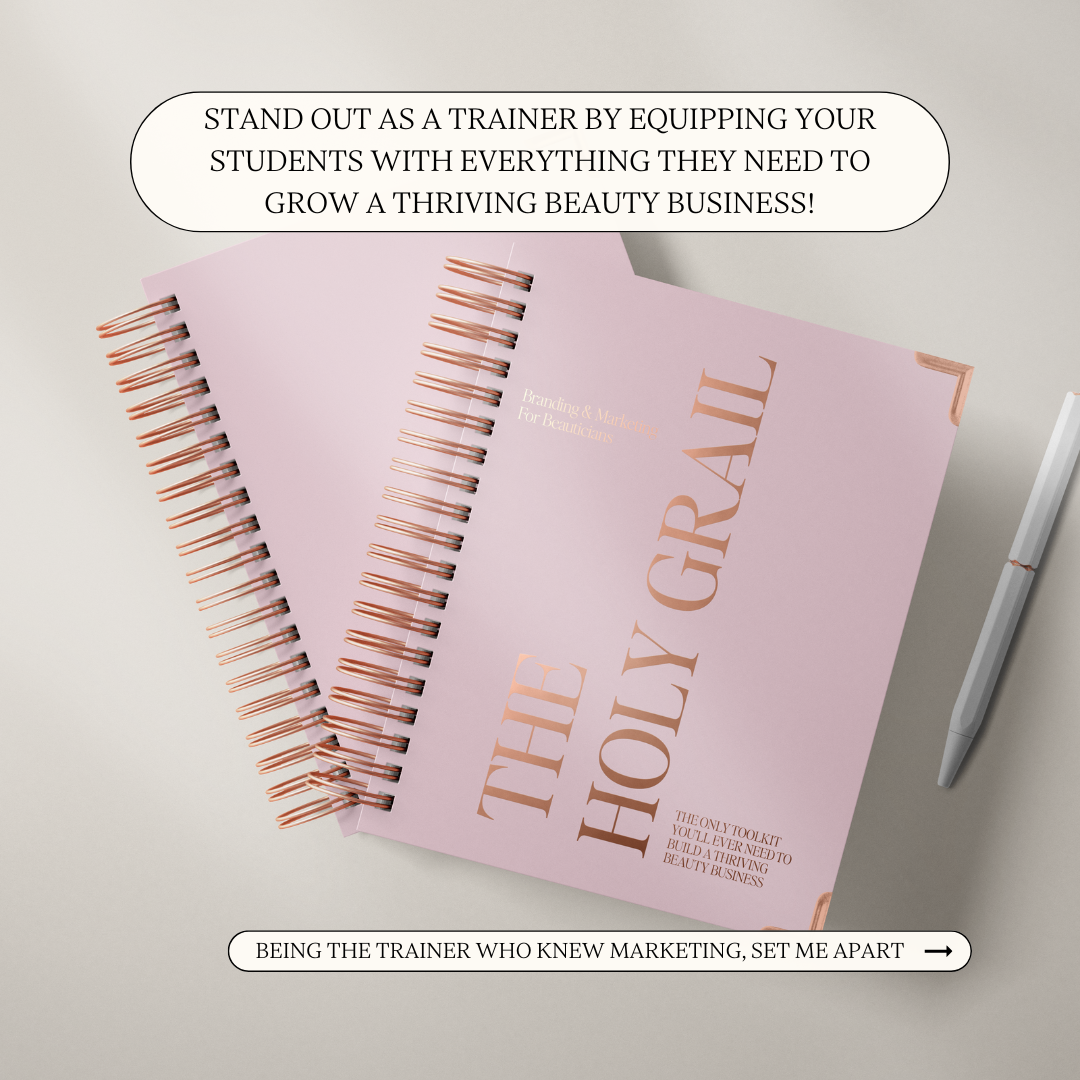 A marketing toolkit for beauty trainers to provide to their students.